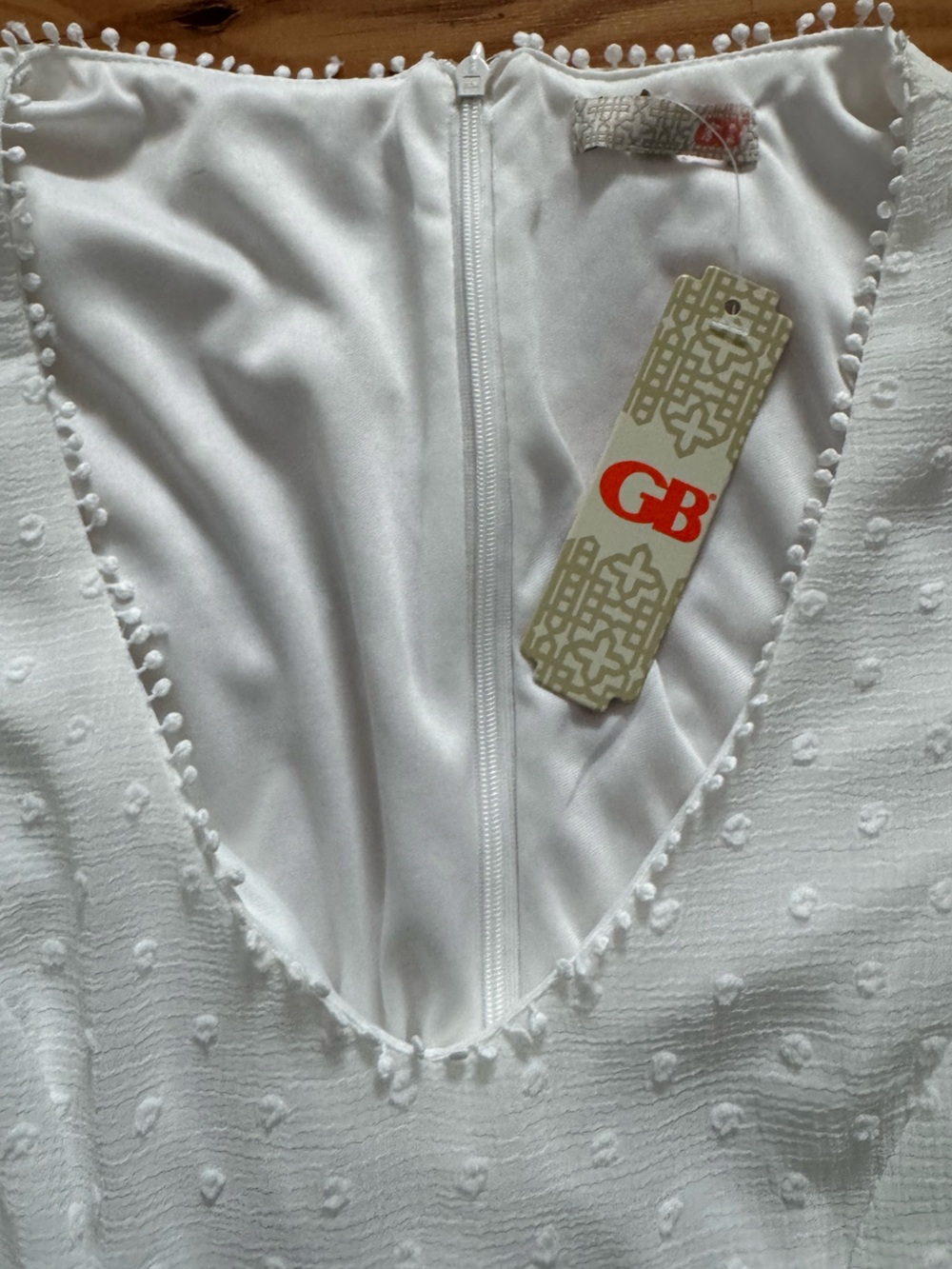 Gianni Bini White Swiss Dot Lace Tiered Long-Sleeve Dress new with tags - Picture 5 of 11